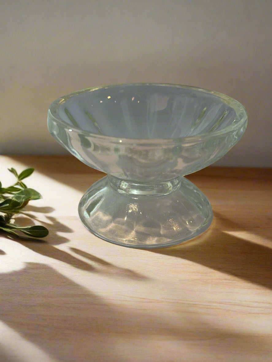 Libbey Clear Glass Low Sherbert Bowl Ice Cream Bowl 2.25" Tall 3 5/8" Wide