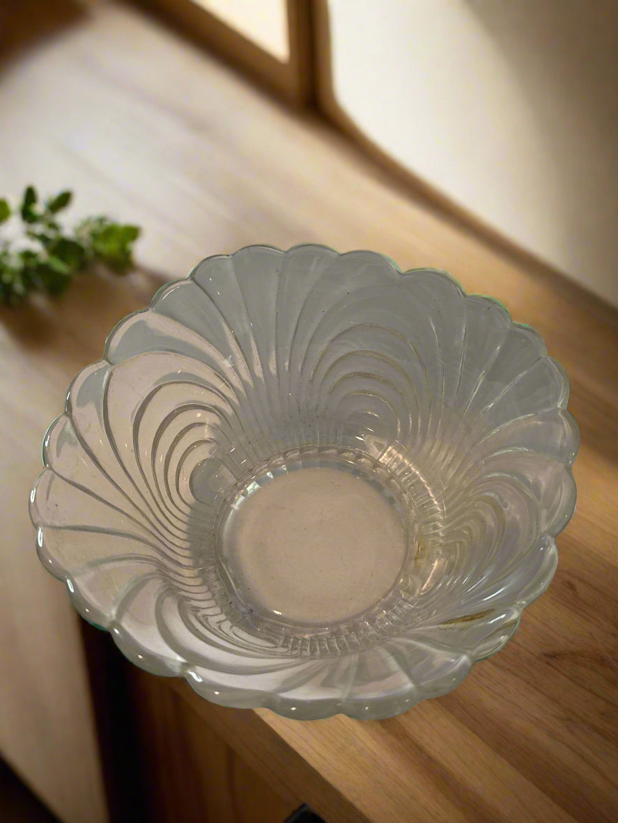 Cambridge Caprice Clear Glass Mayonnaise Bowl Fruit Bowl 5.25" Wide 2 5/8" Tall