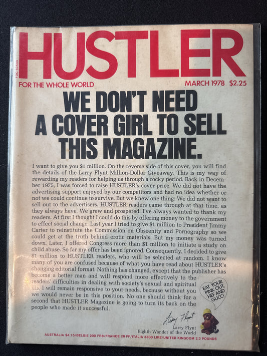 Hustler Magazine March 1978 Early Rare Issue Good Condition