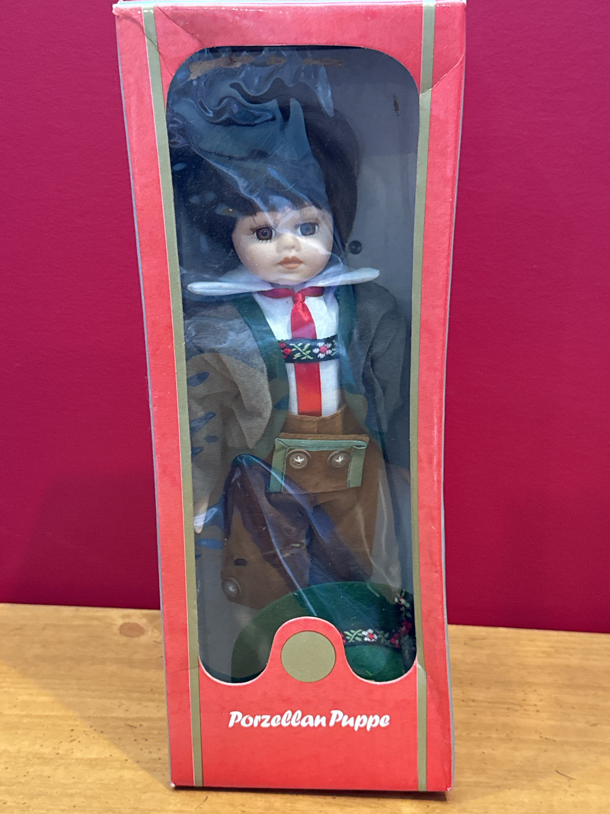 Vintage Porcelain German Porzellan Puppe Doll German Made 8" Tall Traditional New in Box