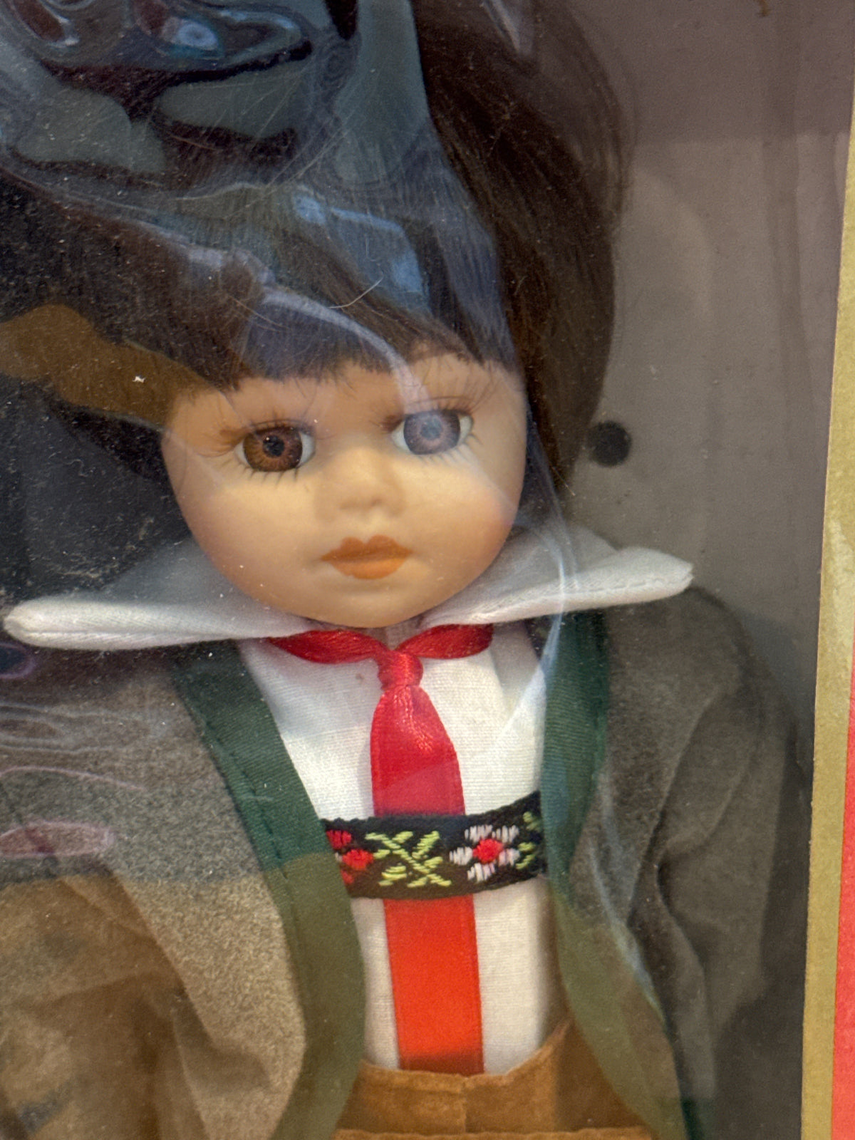 Vintage Porcelain German Porzellan Puppe Doll German Made 8" Tall Traditional New in Box