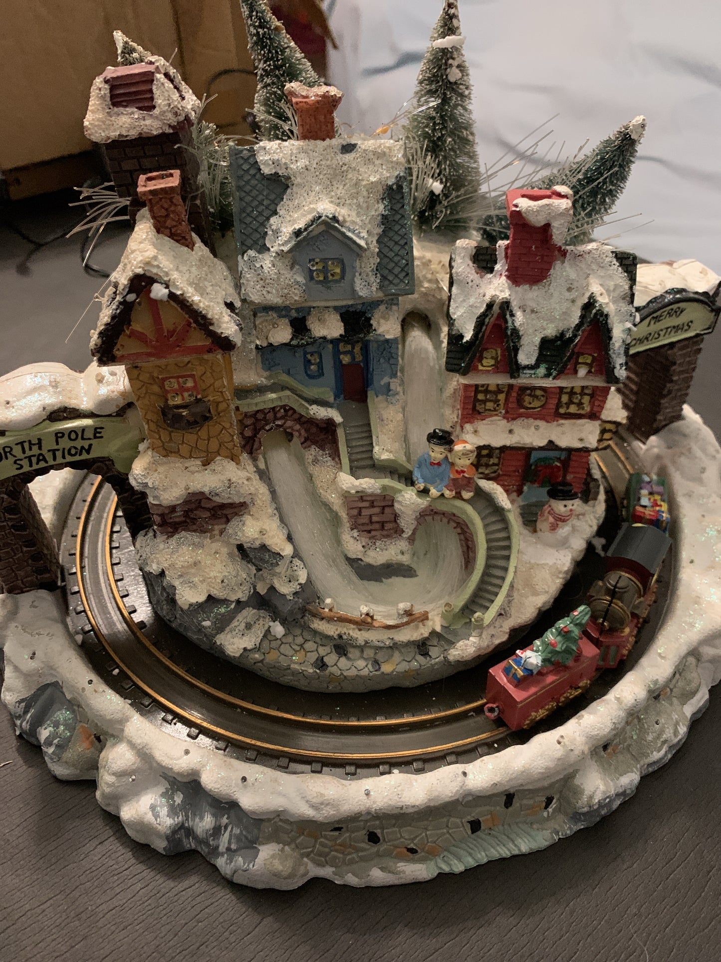 AVON Fiber Optic Christmas Village with Magnetic Train From 2004