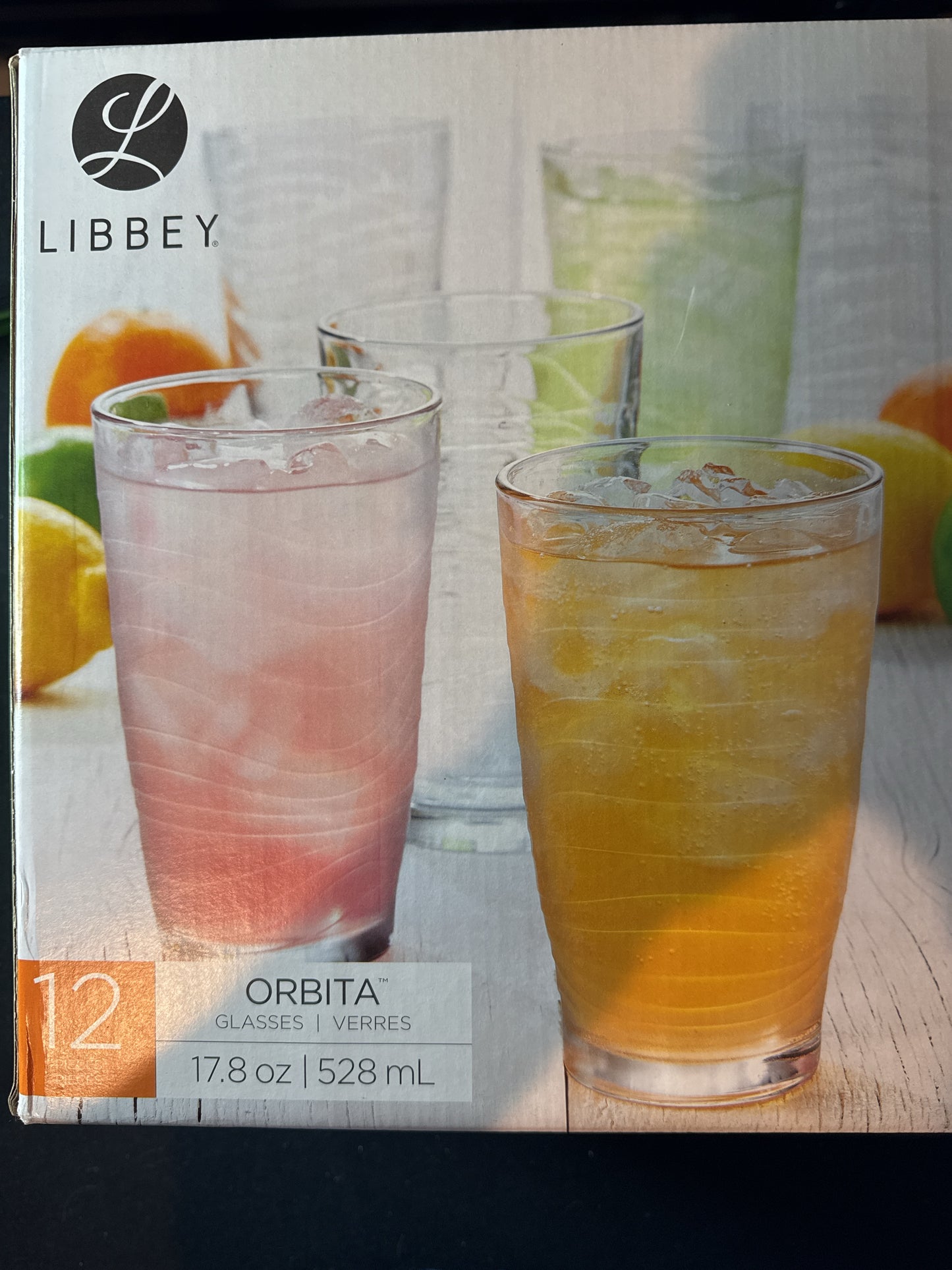 Set of 12 Libbey Orbita Glasses 17.8oz New in Box