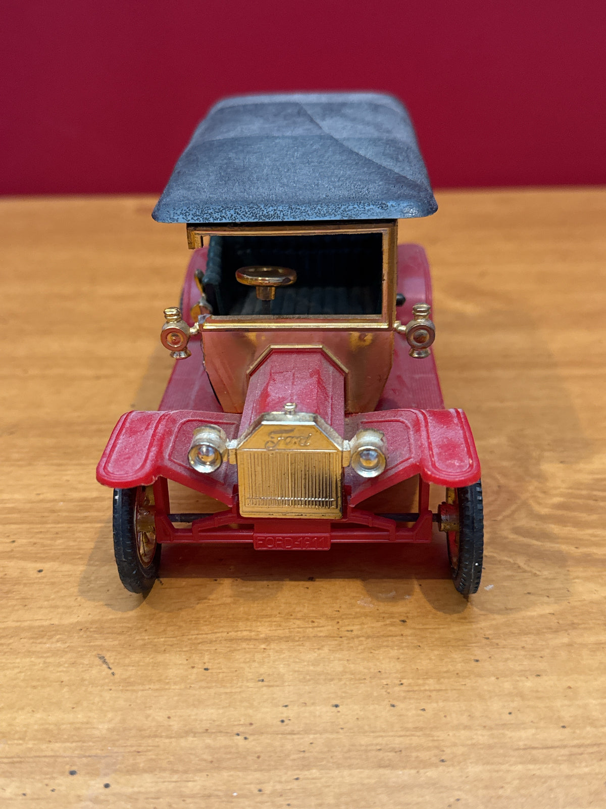 Nacoral Zaragoza Spanish Made in 1970s Plastic Car with 1910 Ford Model T and 1912 Coupe