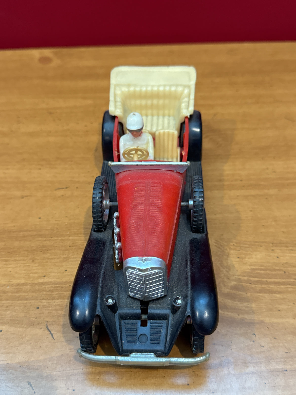 Vintage 60s Cragstan Red Plastic Race Car No. 103 Hong Kong Rare 8"