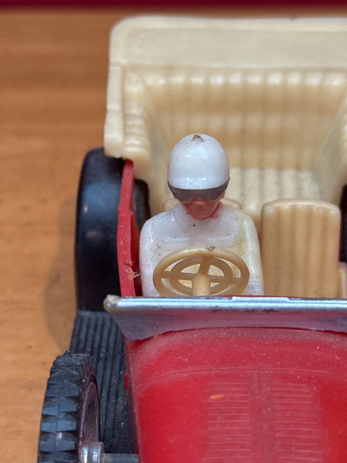 Vintage 60s Cragstan Red Plastic Race Car No. 103 Hong Kong Rare 8"