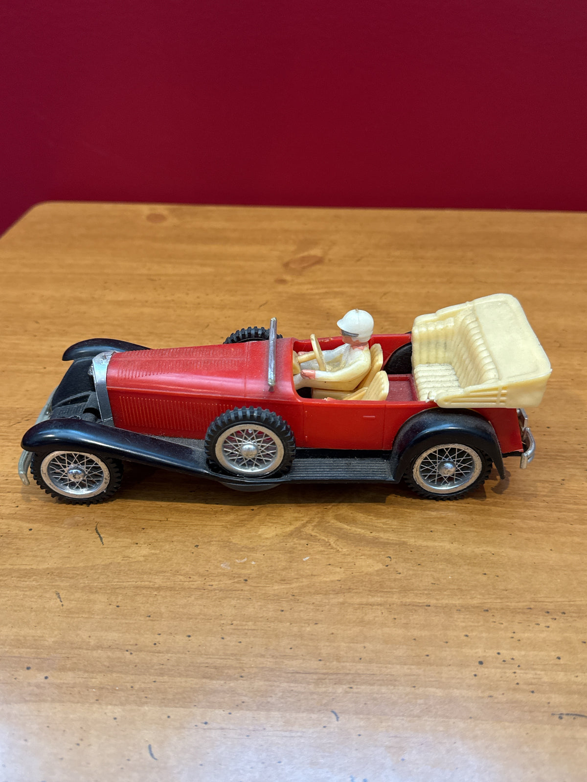 Vintage 60s Cragstan Red Plastic Race Car No. 103 Hong Kong Rare 8"