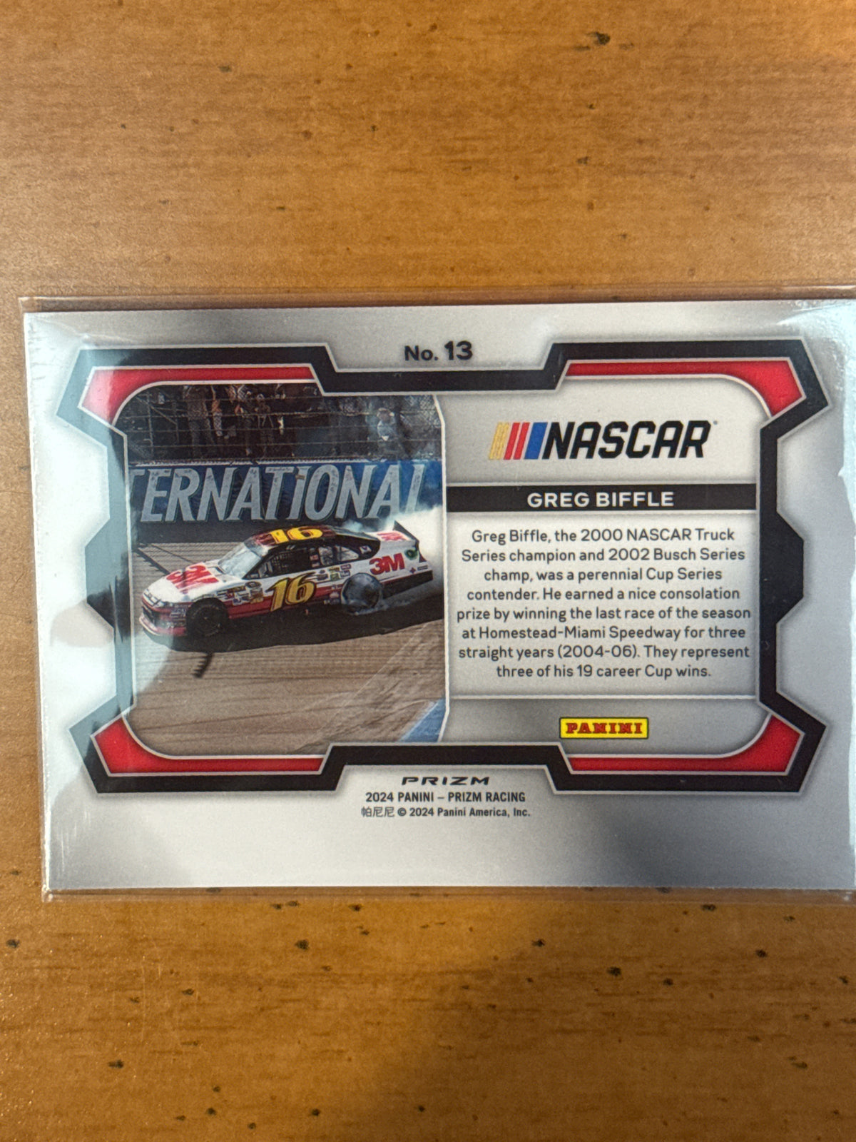 2024 Panini Prizm Racing NASCAR Green Pulsar Greg Biffle #13 New Card in Plastic
