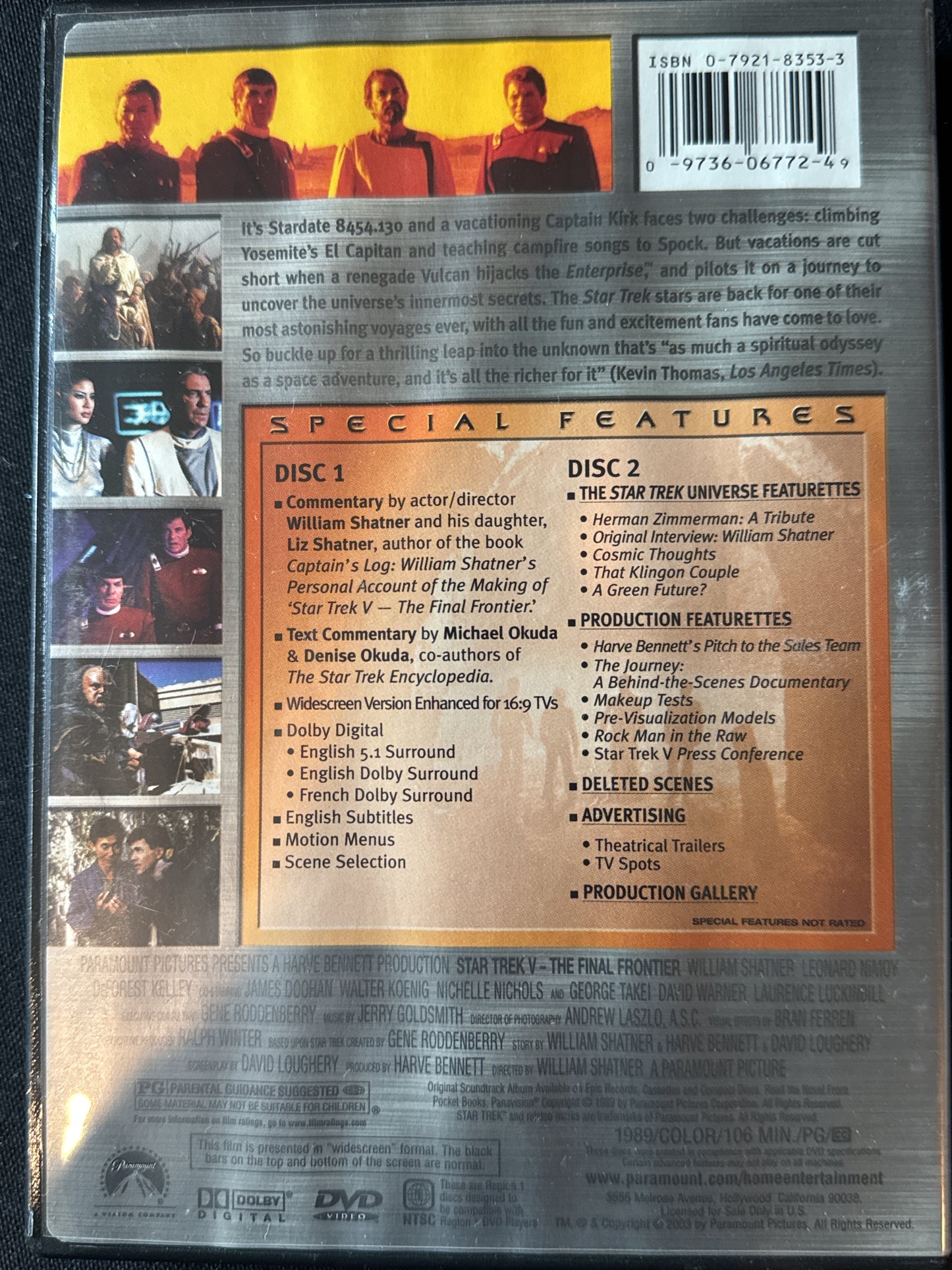 Star Trek The Original Crew Movie Collection 12 Disc Set Widescreen DVDs