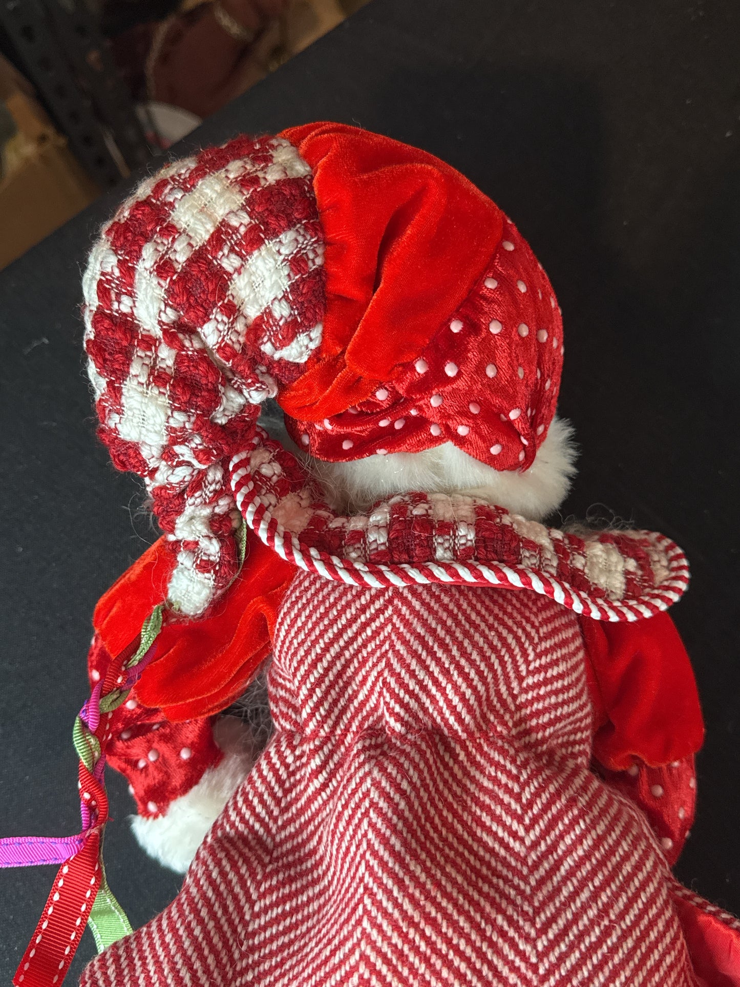 Peppermint Twist 17" Decorative Plush Santa Claus w/ Candy Cane Christmas Figure