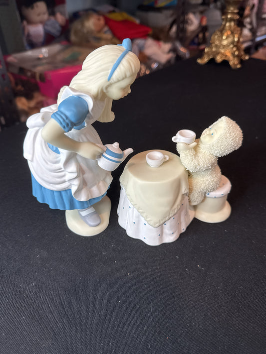 Alice in Wonderland Snowbabies Figurines 2 Pieces Tea For Two Set Department 56