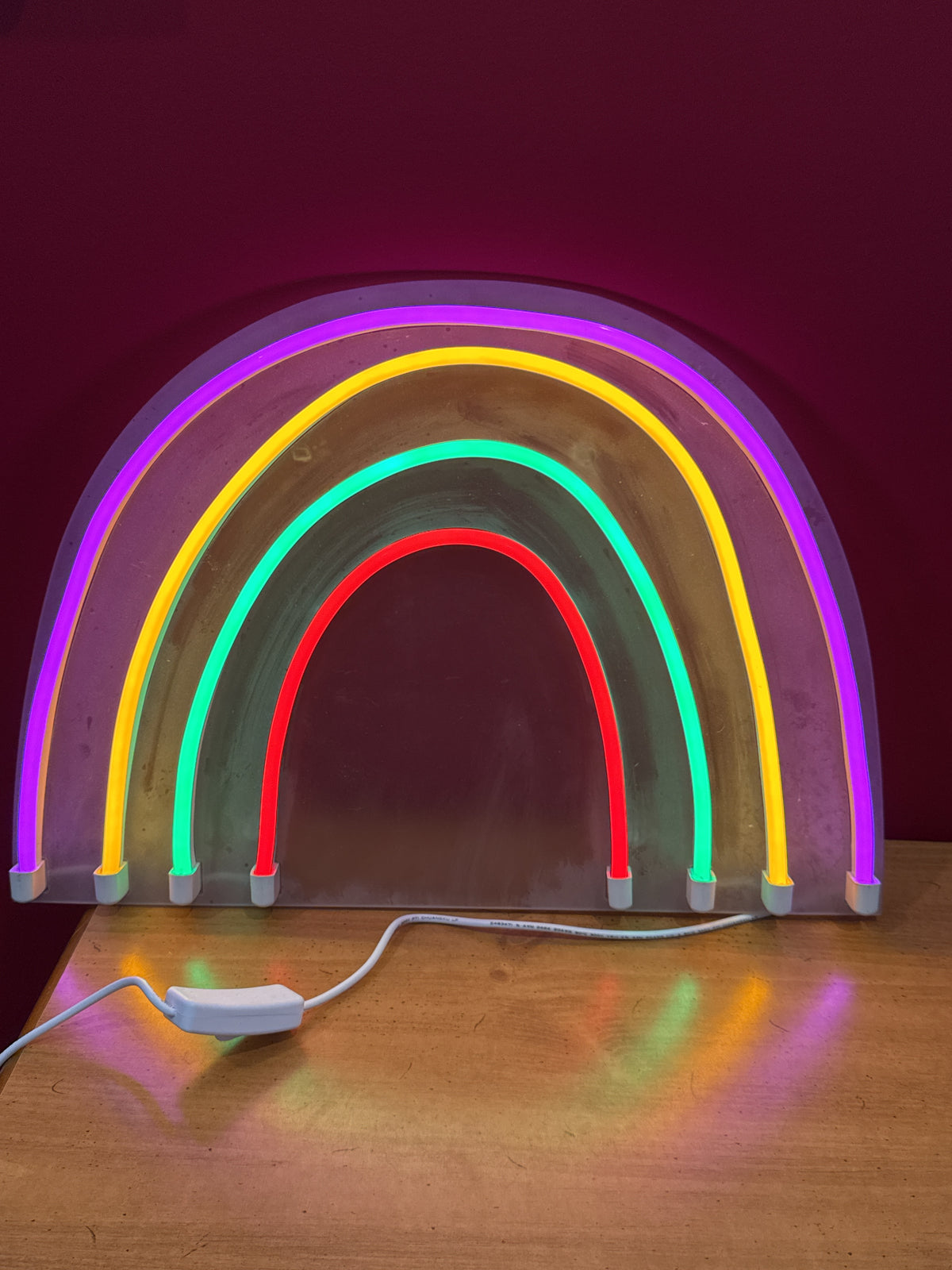 Rainbow Neon Kid's Wall Decor - Pillowfort Plugs In Works 17.5" x 12"