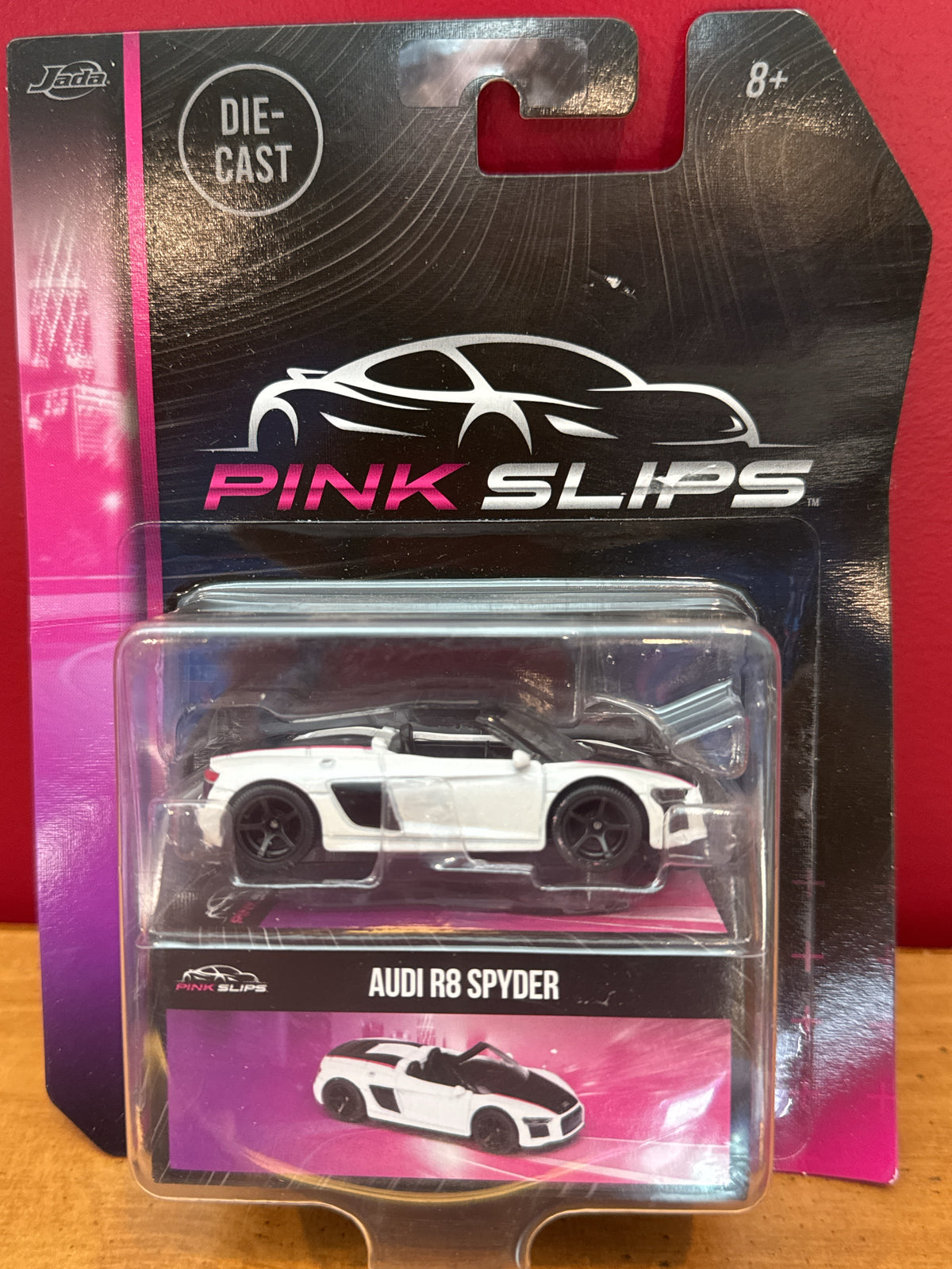 Jada Audi R8 Spyder White 1:64 Pink Slips 2023 New in Package