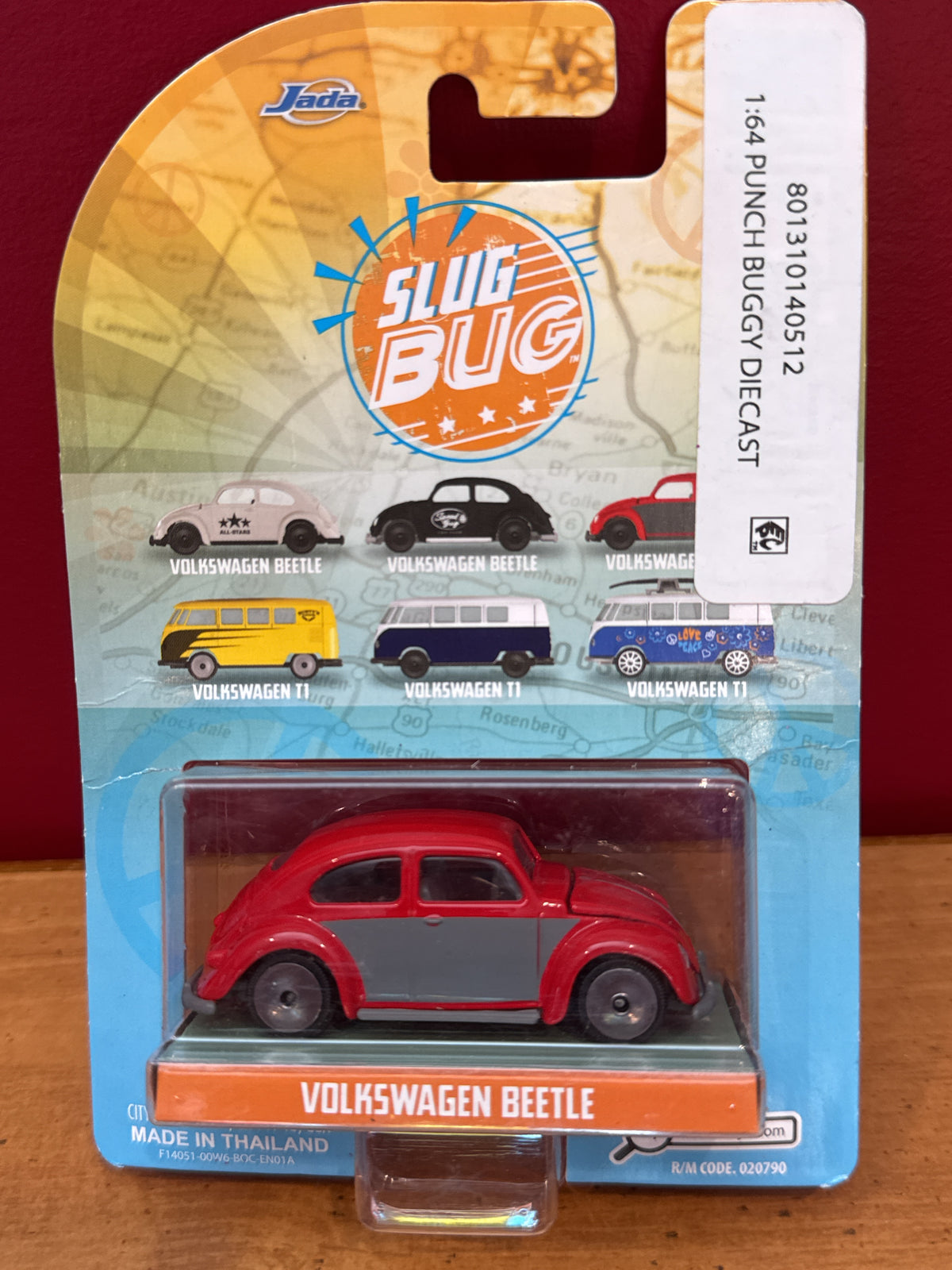 Jada Punch Buggy Slug Bug Volkswagen Beetle Red/Gray Diecast Model Car New