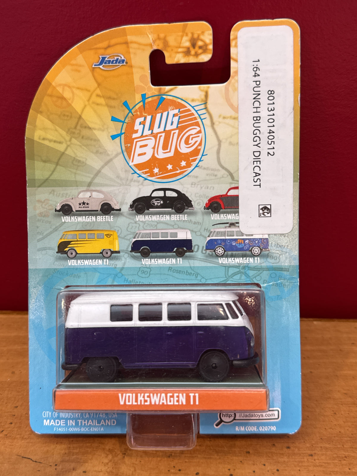 Jada Punch Buggy Slug Bug Volkswagen T1 Microbus White Purple Diecast Model Car New