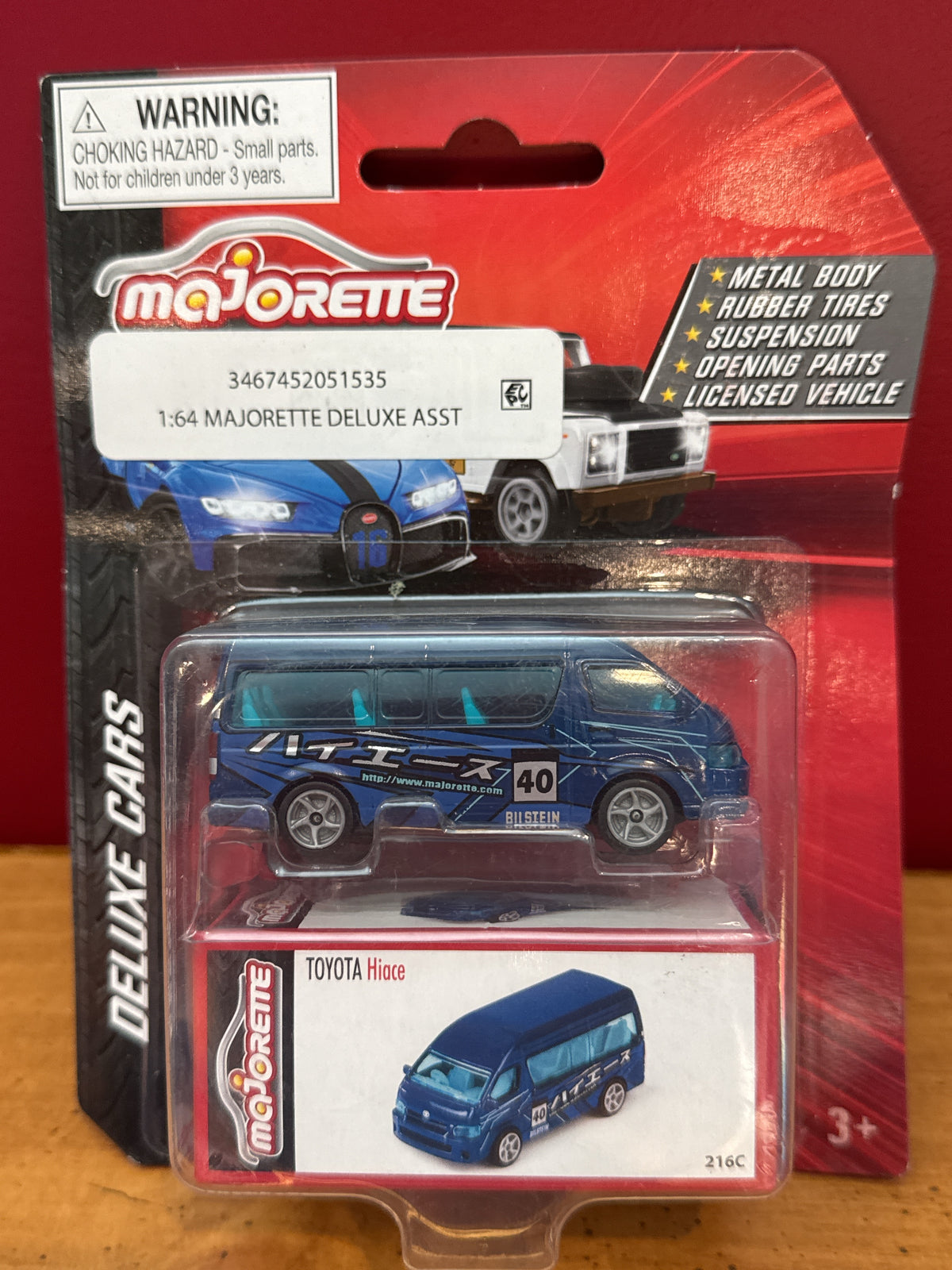Majorette 2023 Deluxe Cars 1:64 Diecast Toyota Hiace Blue New in Package