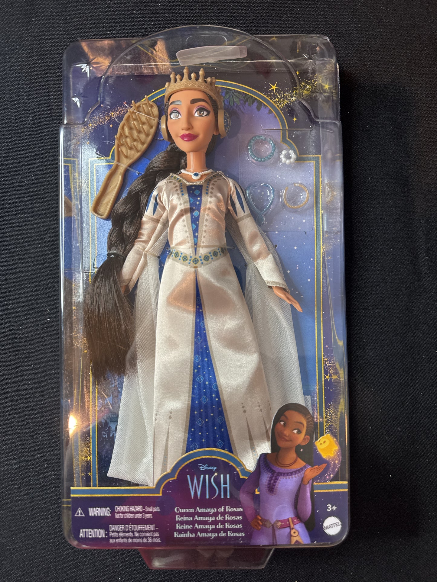 Disney Wish Queen Amaya of Rosas Fashion Doll, Posable Doll in Removable Outfit NIB