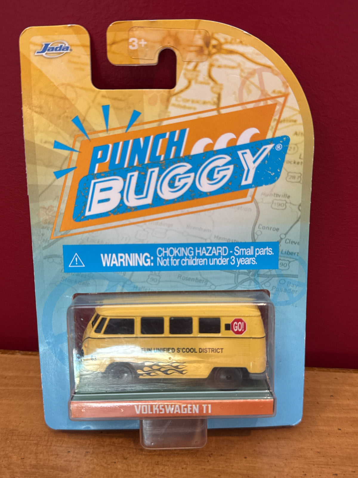 Jada Punch Buggy Slug Bug Volkswagen T1 Microbus Yellow S'Cool District Diecast Model Car New