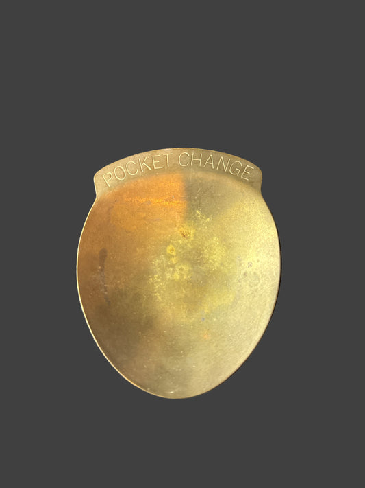 Pocket Change Dish Brass Holder Tray Trinket Vintage Money Mid Century 4.25" x 3.25"