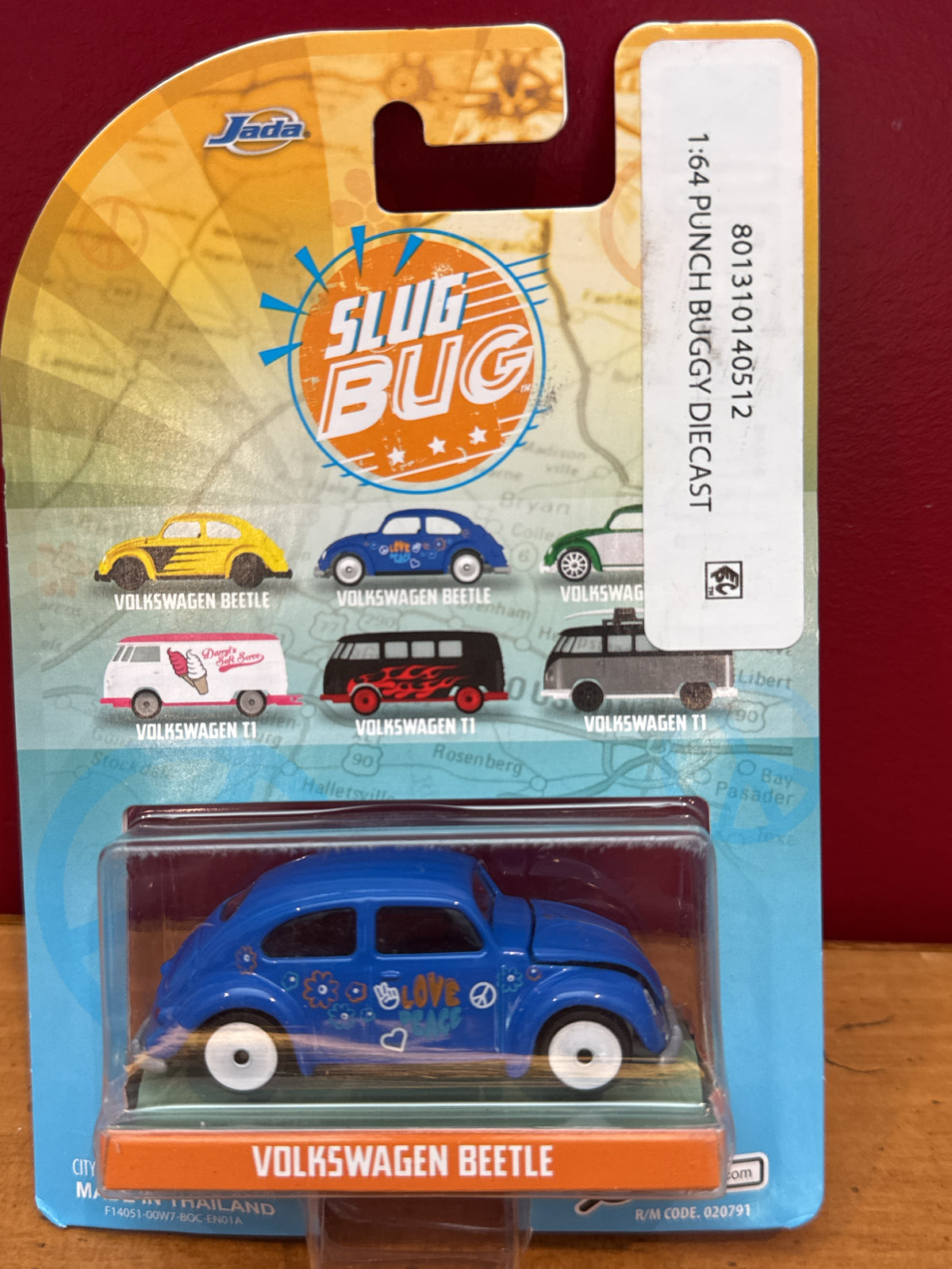 Jada Punch Buggy Slug Bug Volkswagen Beetle Blue Love Bug Diecast Model Car New