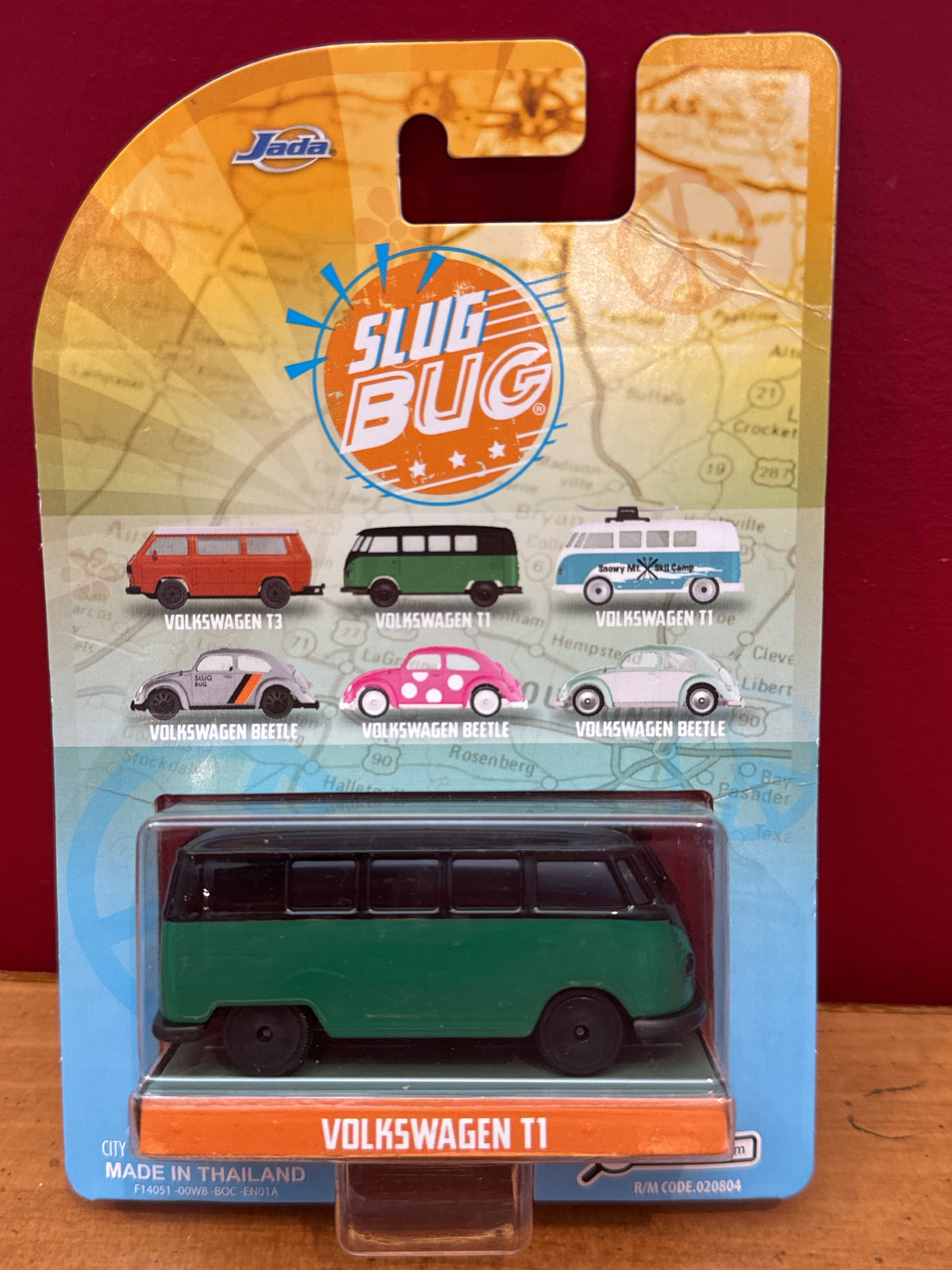 Jada Punch Buggy Slug Bug Volkswagen T1 Microbus Green/Black Bus Diecast Model Car New