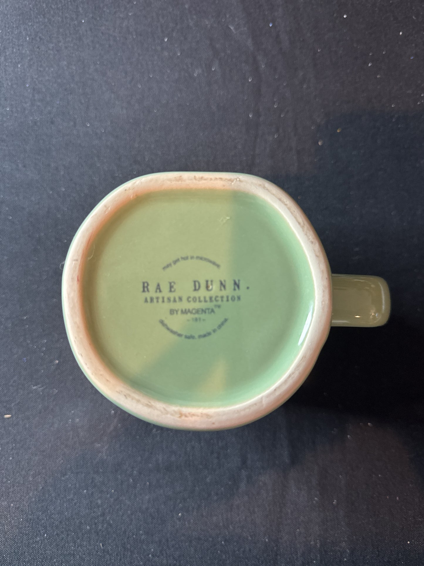 Rae Dunn Green Matcha Time Coffee Cup Mug 4 7/8" Tall