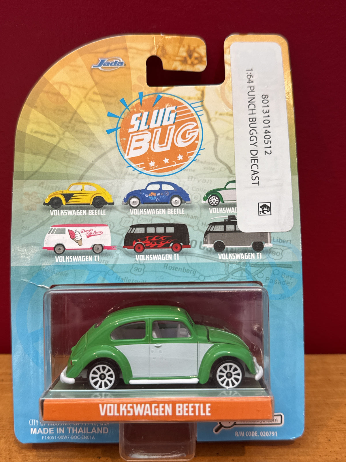 Jada Punch Buggy Slug Bug Volkswagen Beetle Green/White Bug Diecast Model Car New