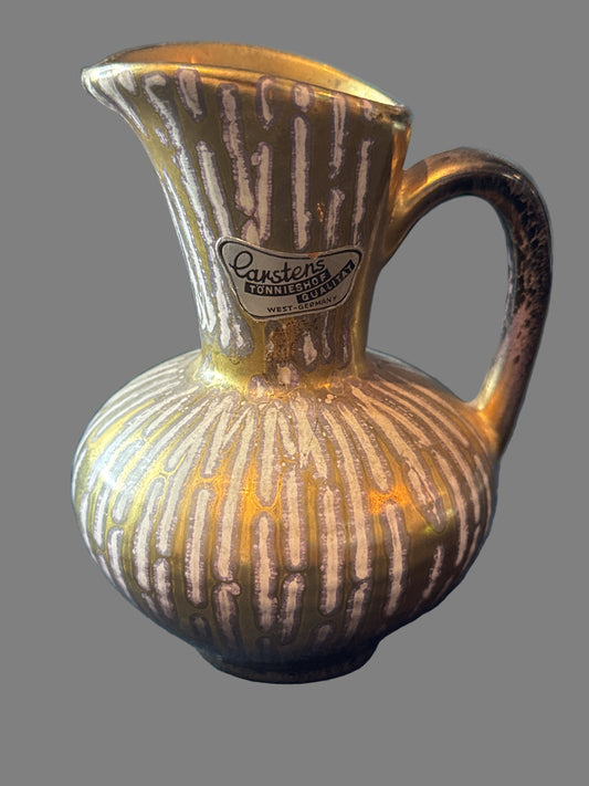 Vintage Carstens Tonnieshof Art Pottery Pitcher West Germany #46 Mid Century Modern 5" Tall