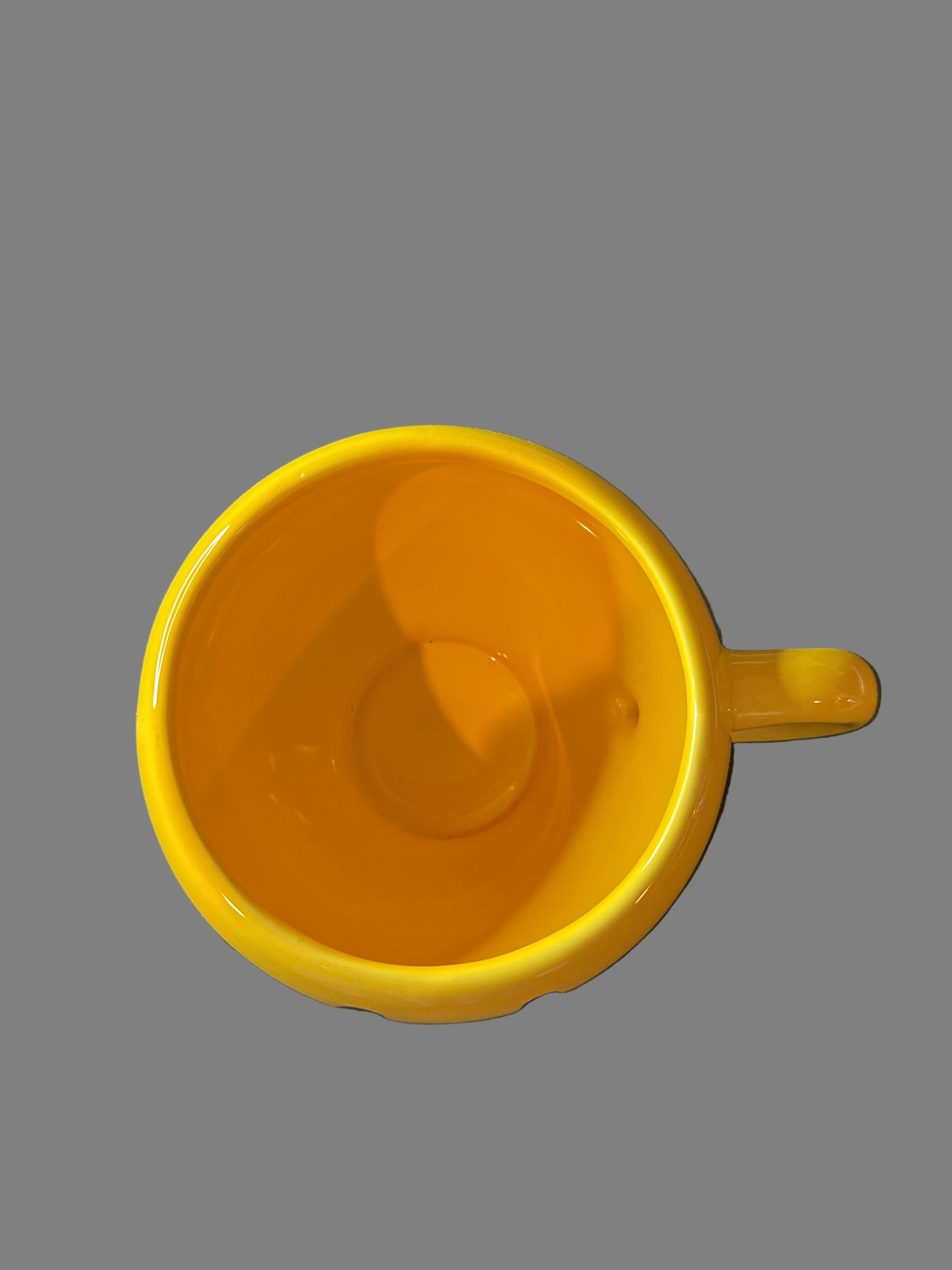 Oversized Smiley Face Yellow Coffee Cup Mug 4 1/8" Tall
