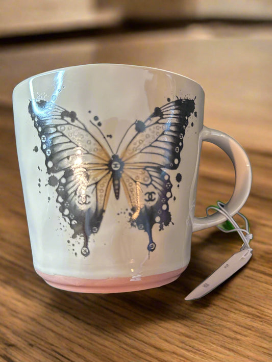 Amanda Greenwood Art Coffee Mug Cup Chanel Butterfly With Tags New Fashion Mug