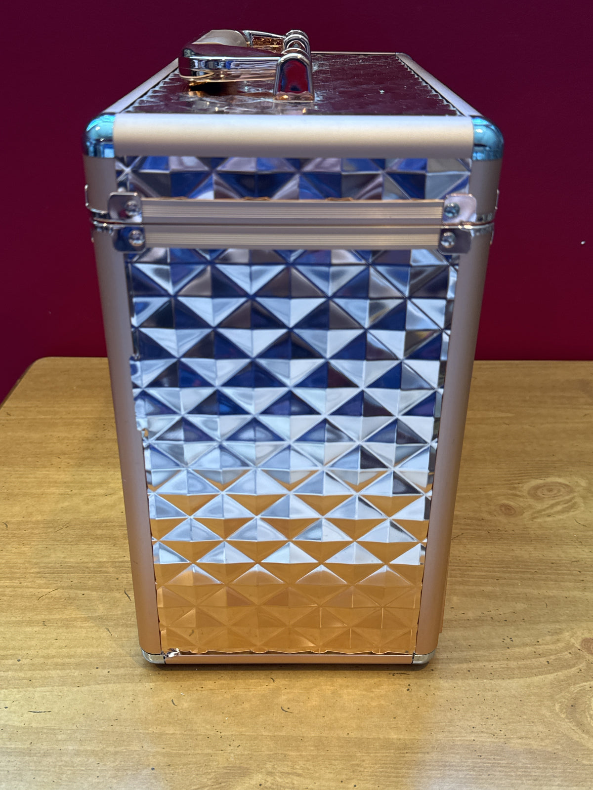 Rose Gold Makeup Train Case w/ Mirror & Drawers - Extra Large Organizer