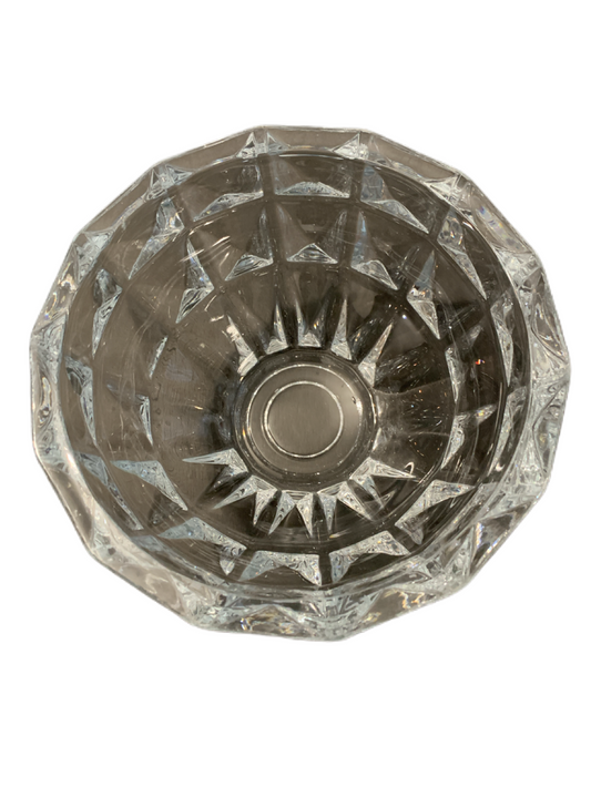 Bohemian Crystal Diamond Cut Bowl 7" Wide