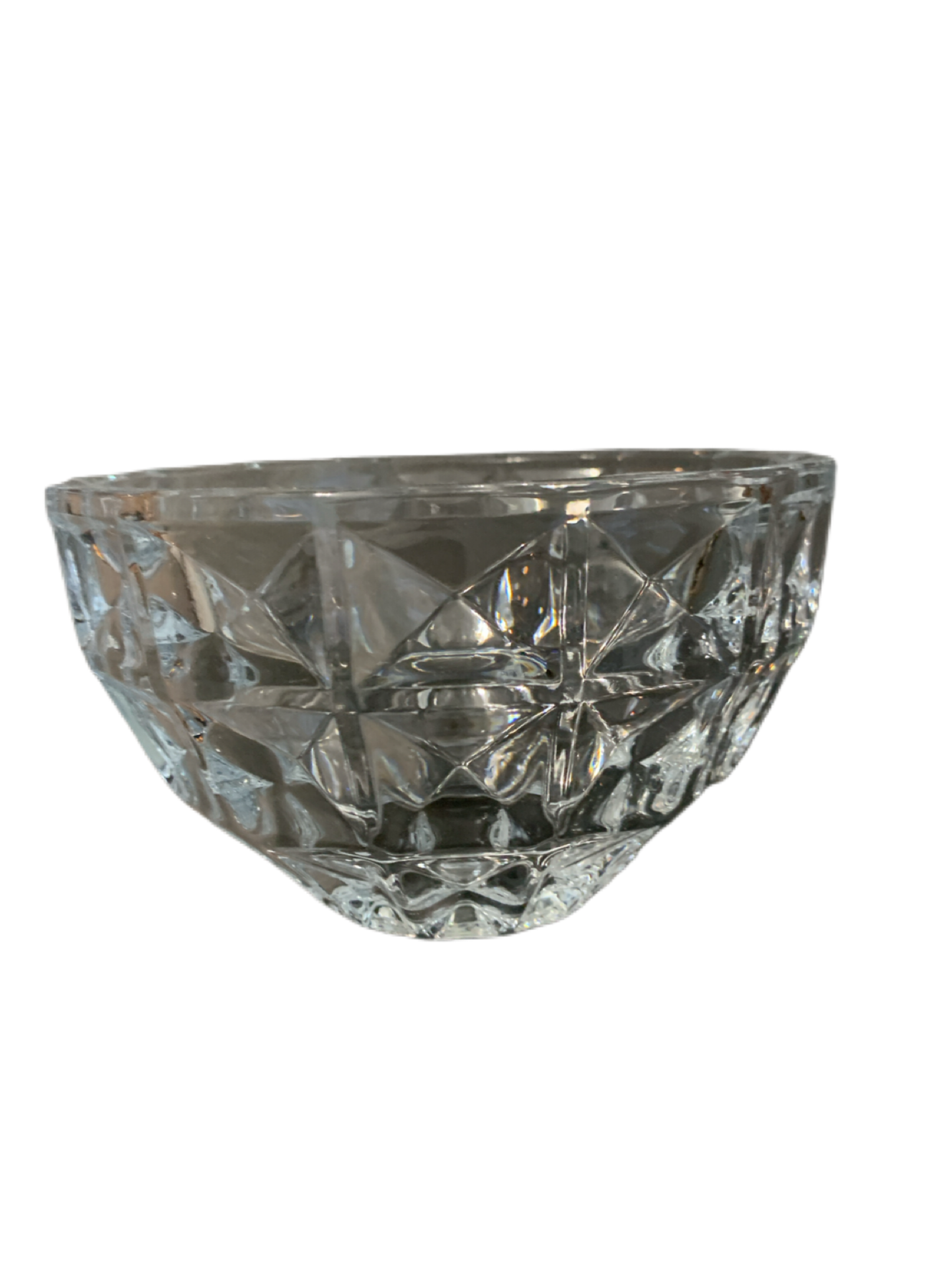 Bohemian Crystal Diamond Cut Bowl 7" Wide