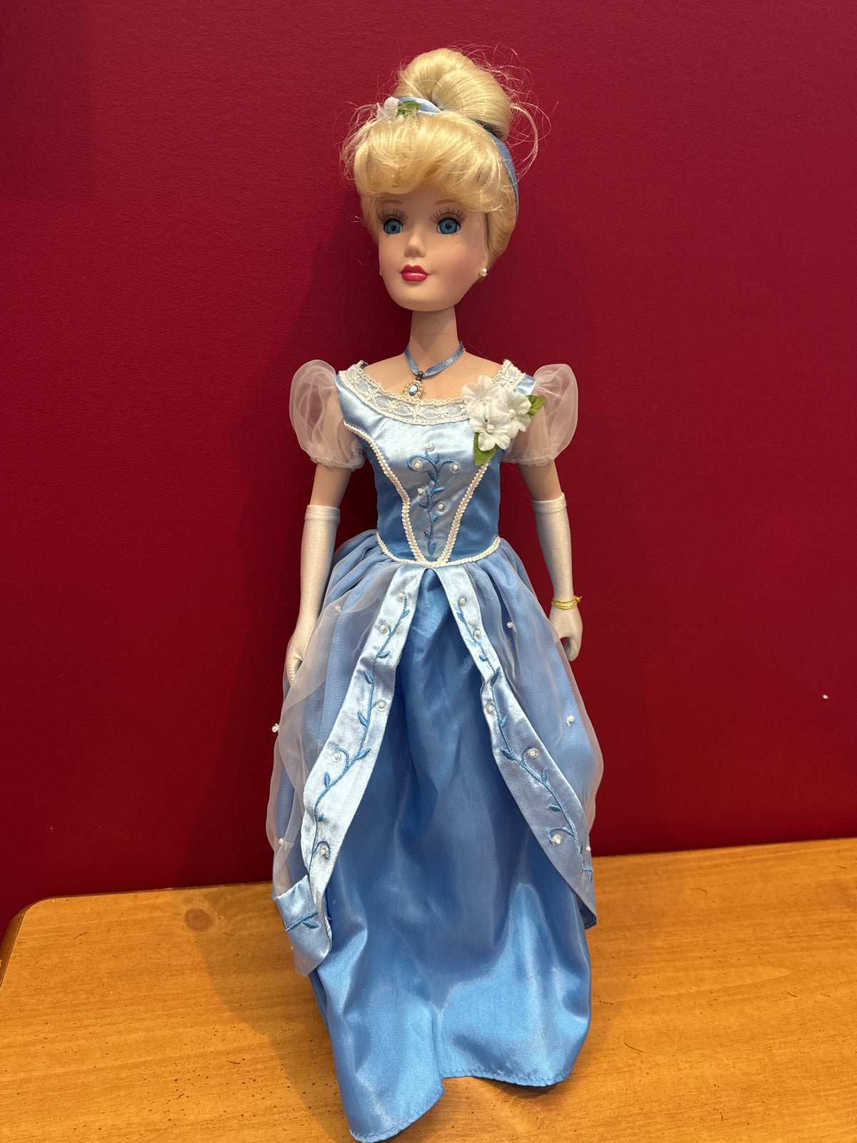 Vintage Porcelain Cinderella Disney Doll Brass Key Inc. 18" Tall No Box