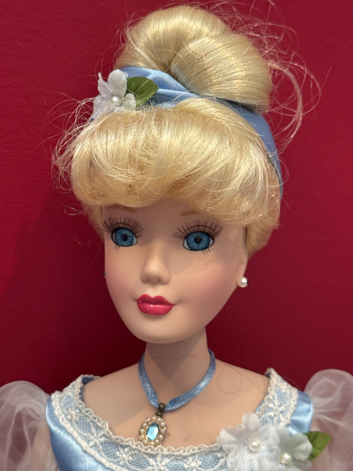 Vintage Porcelain Cinderella Disney Doll Brass Key Inc. 18" Tall No Box