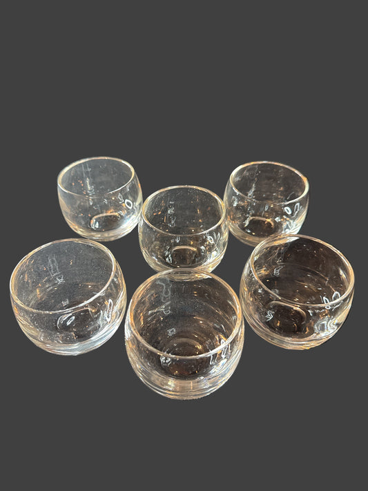 Vintage Set of 6 Roly Poly Glasses 2.25" Tall