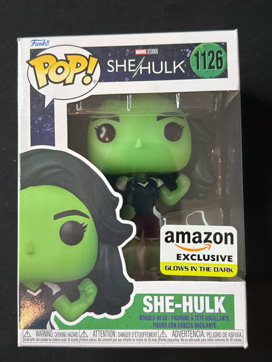 Funko Pop! Marvel Studios She-Hulk #1126 Amazon Exclusive Glows in the Dark New in Box