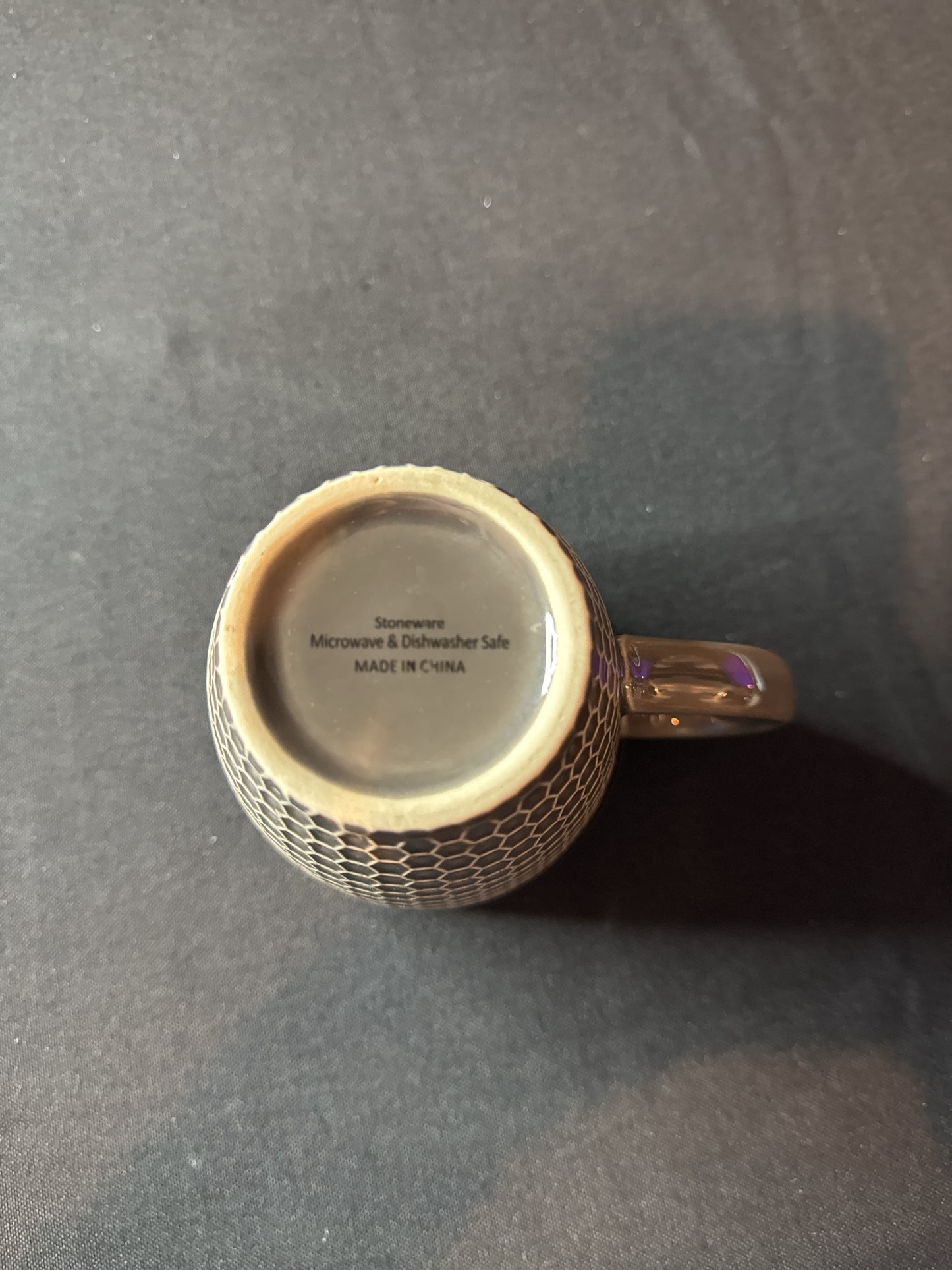Grey Honeycomb Style Coffee Mug Cup 4.75" Tall