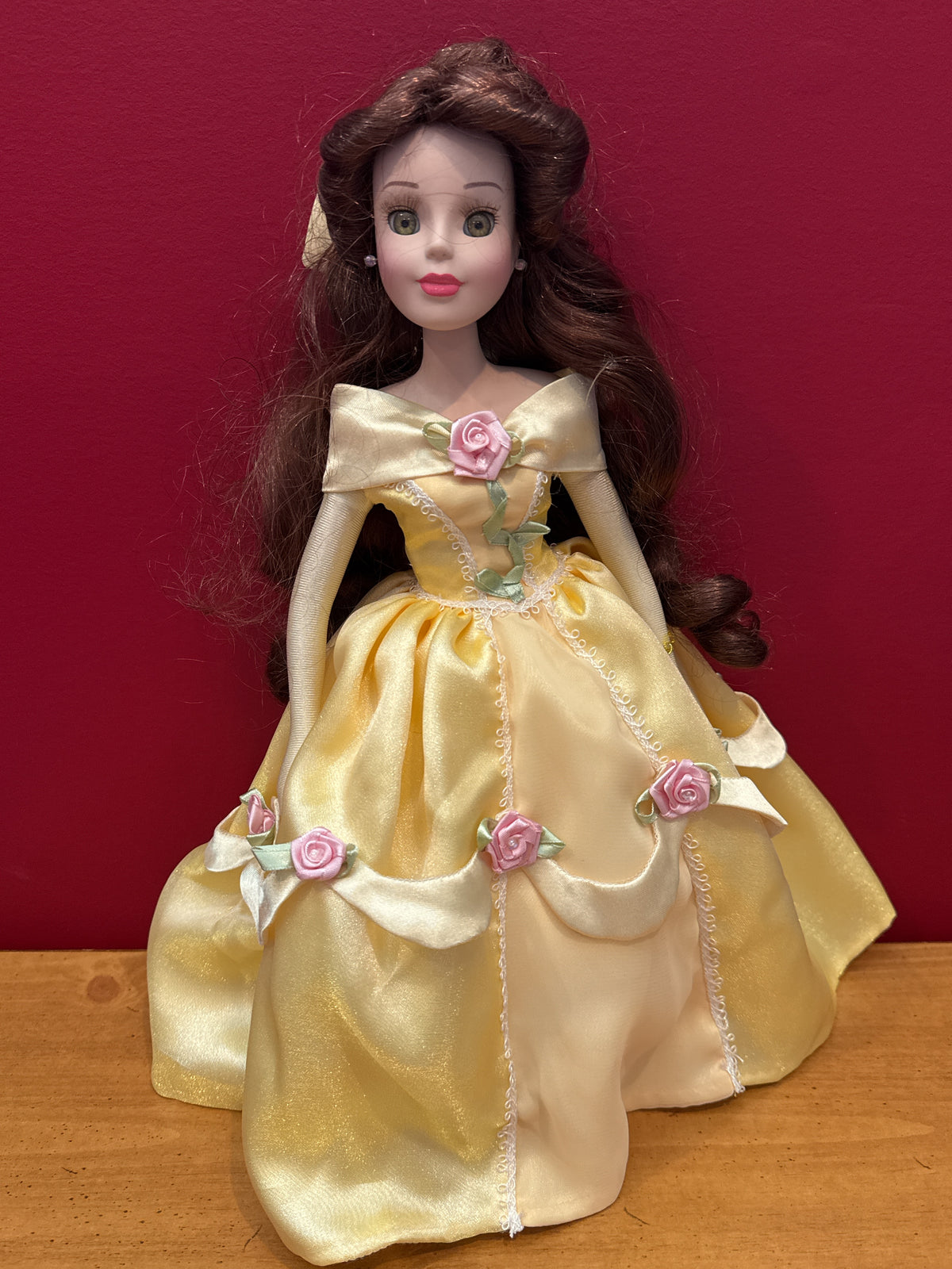 Disney Princess Belle 2002 Porcelain Keepsake Doll Brass Key Inc. 16" Tall