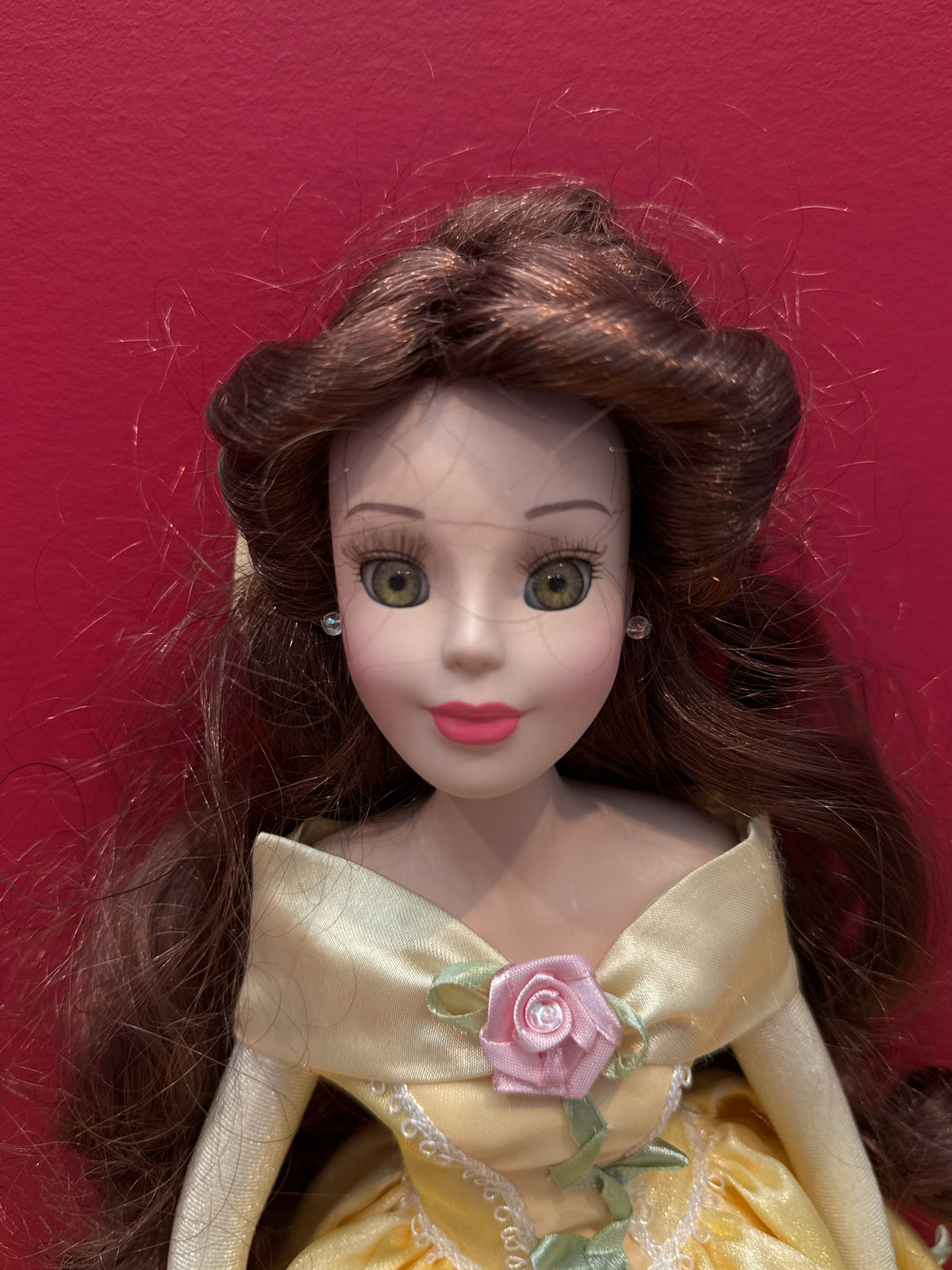 Disney Princess Belle 2002 Porcelain Keepsake Doll Brass Key Inc. 16" Tall