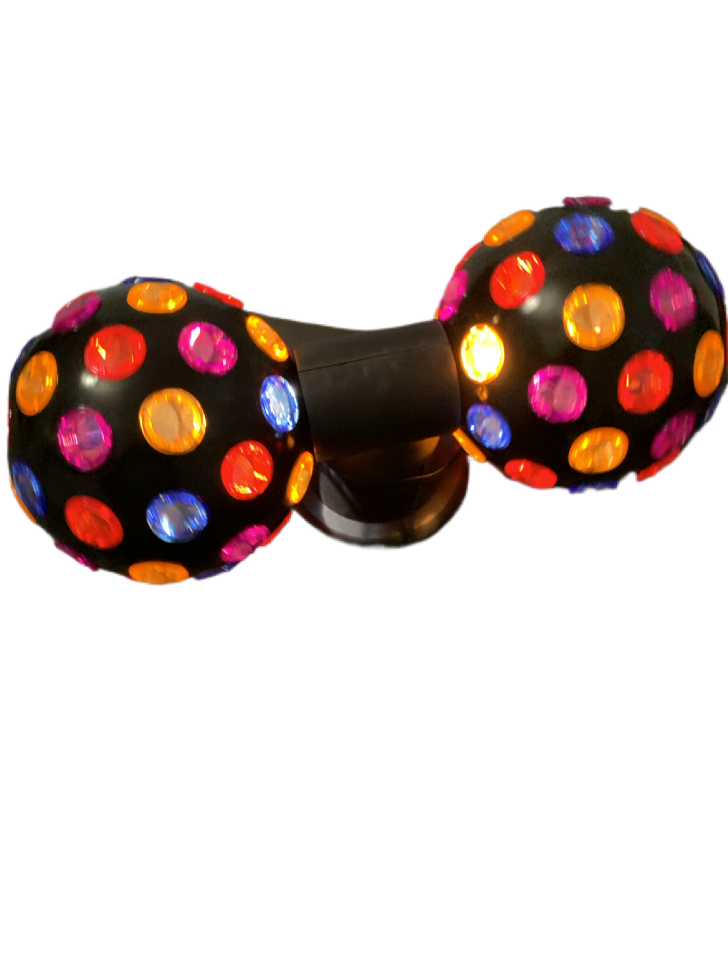 Double Spinning Disco Balls Plug In 8" Tall X 14" Long