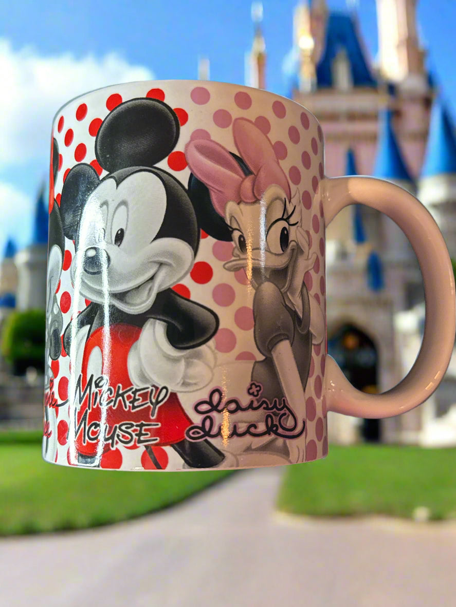 Mickey Minnie Goofy Donald Daisy Duck Pluto Disney Jerry Leigh Coffee Mug Cup 3.75" Tall