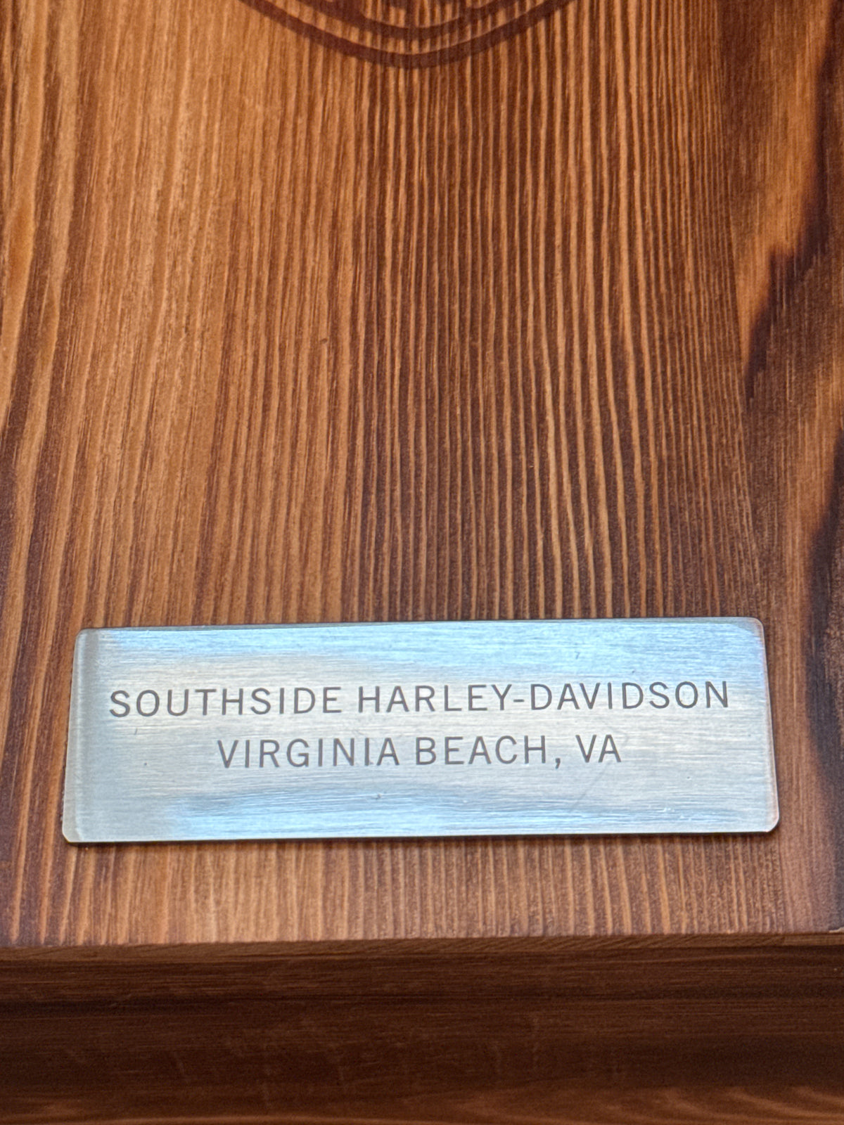 New Harley-Davidson Glass Whiskey Decanter in Wooden Box Southside HD Virginia Beach, VA