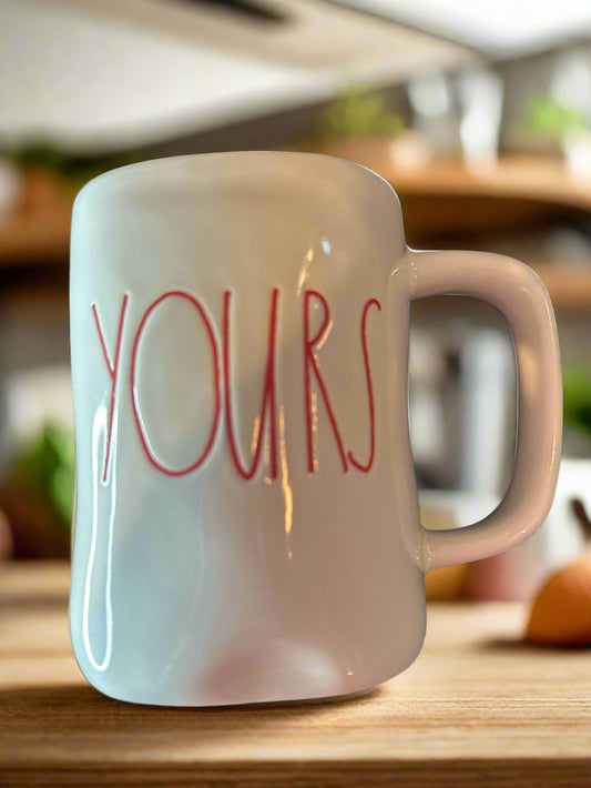 Rae Dunn YOURS Coffee Mug Cup 4.75" Tall