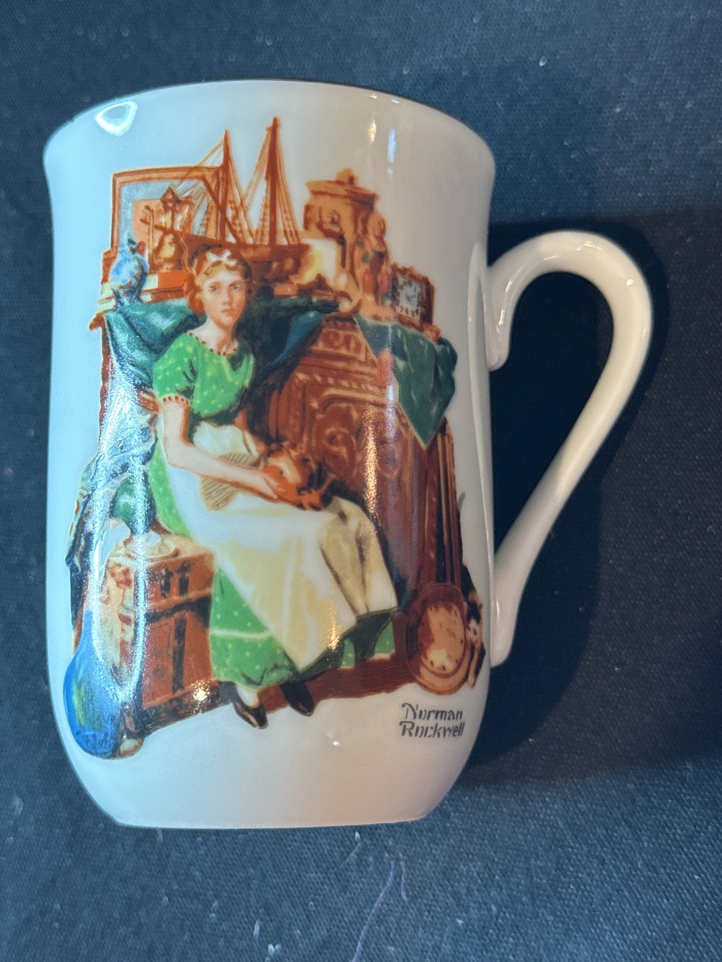 Rockwell Museum Mug By Rockwell Museum Dreams In the Antique Shop 4" Tall