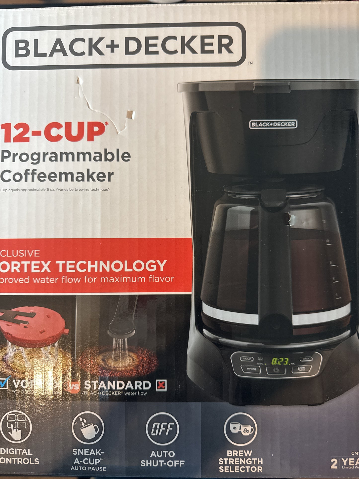 Black & Decker 12 Cup Programmable Coffeemaker Vortex Technology 2125-CV - New in Box
