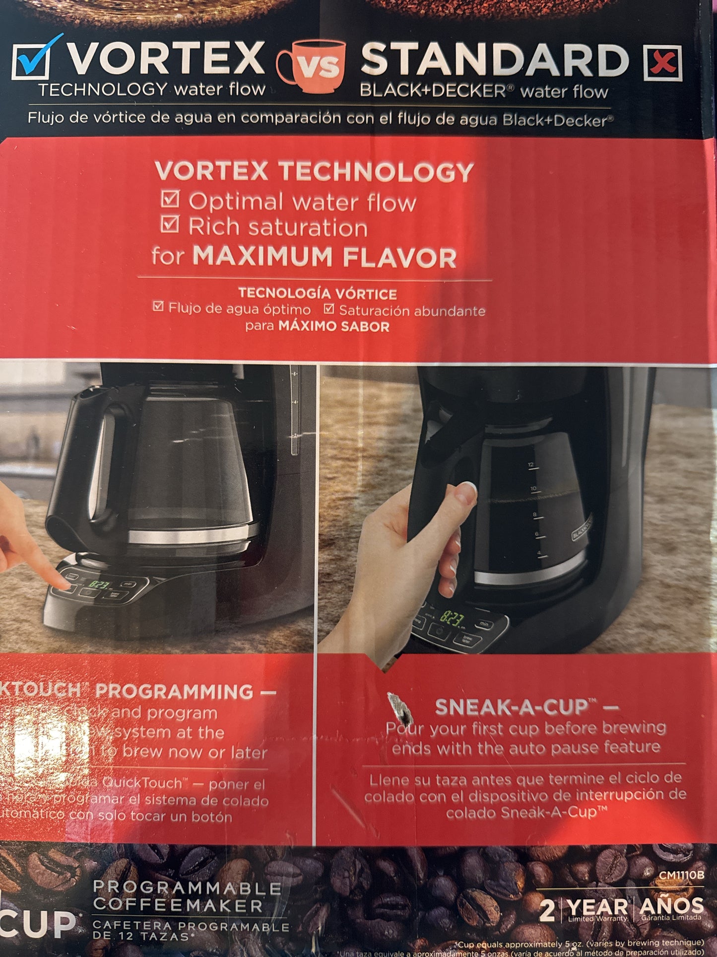 Black & Decker 12 Cup Programmable Coffeemaker Vortex Technology 2125-CV - New in Box