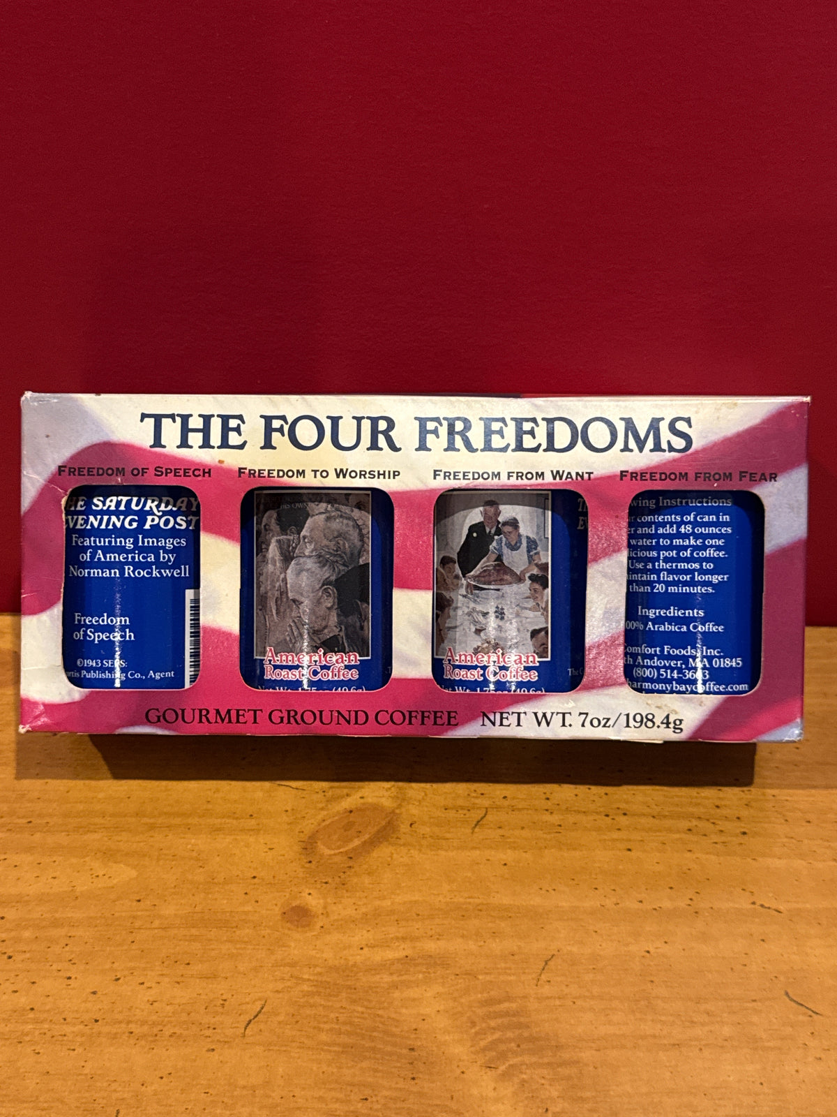 Norman Rockwell The Four Freedoms Collectible Coffee Tin Gift Set