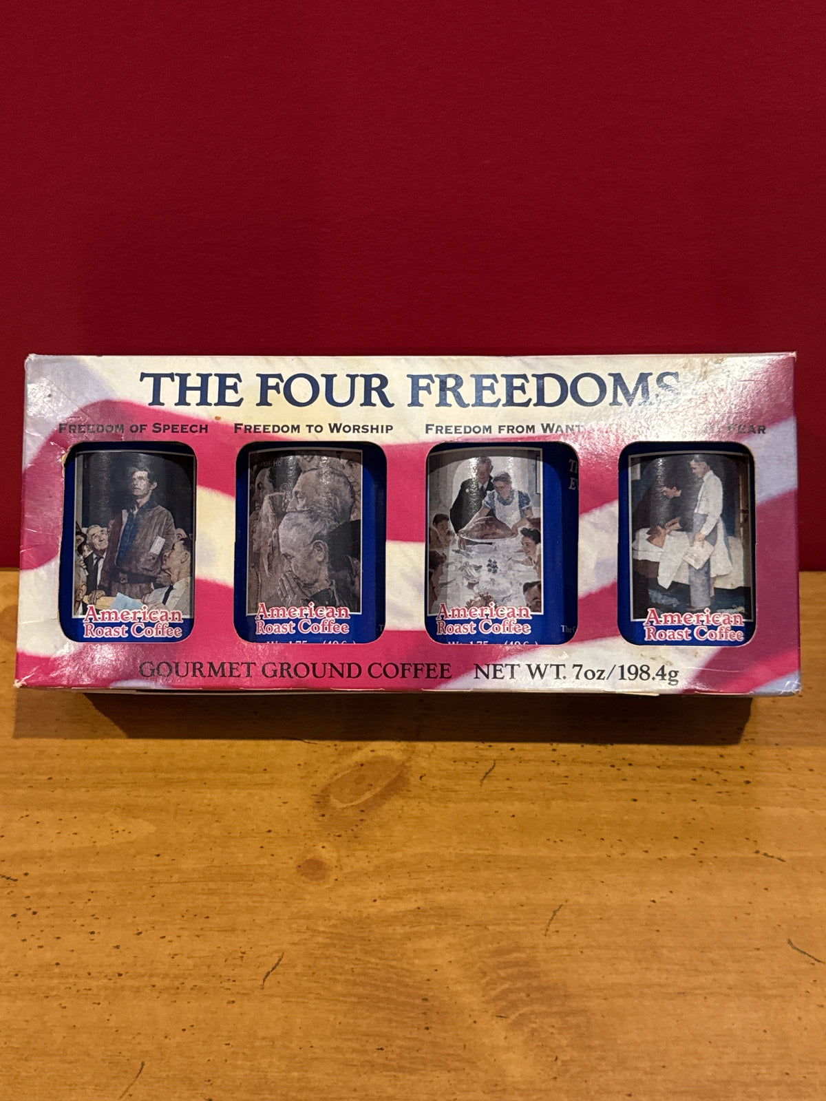 Norman Rockwell The Four Freedoms Collectible Coffee Tin Gift Set