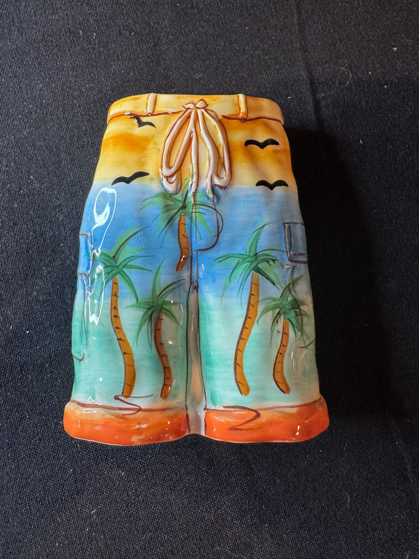 Clay Art Hawaiian Shirt & Swimming Shorts Salt and Pepper Shakers 4.5" Tall